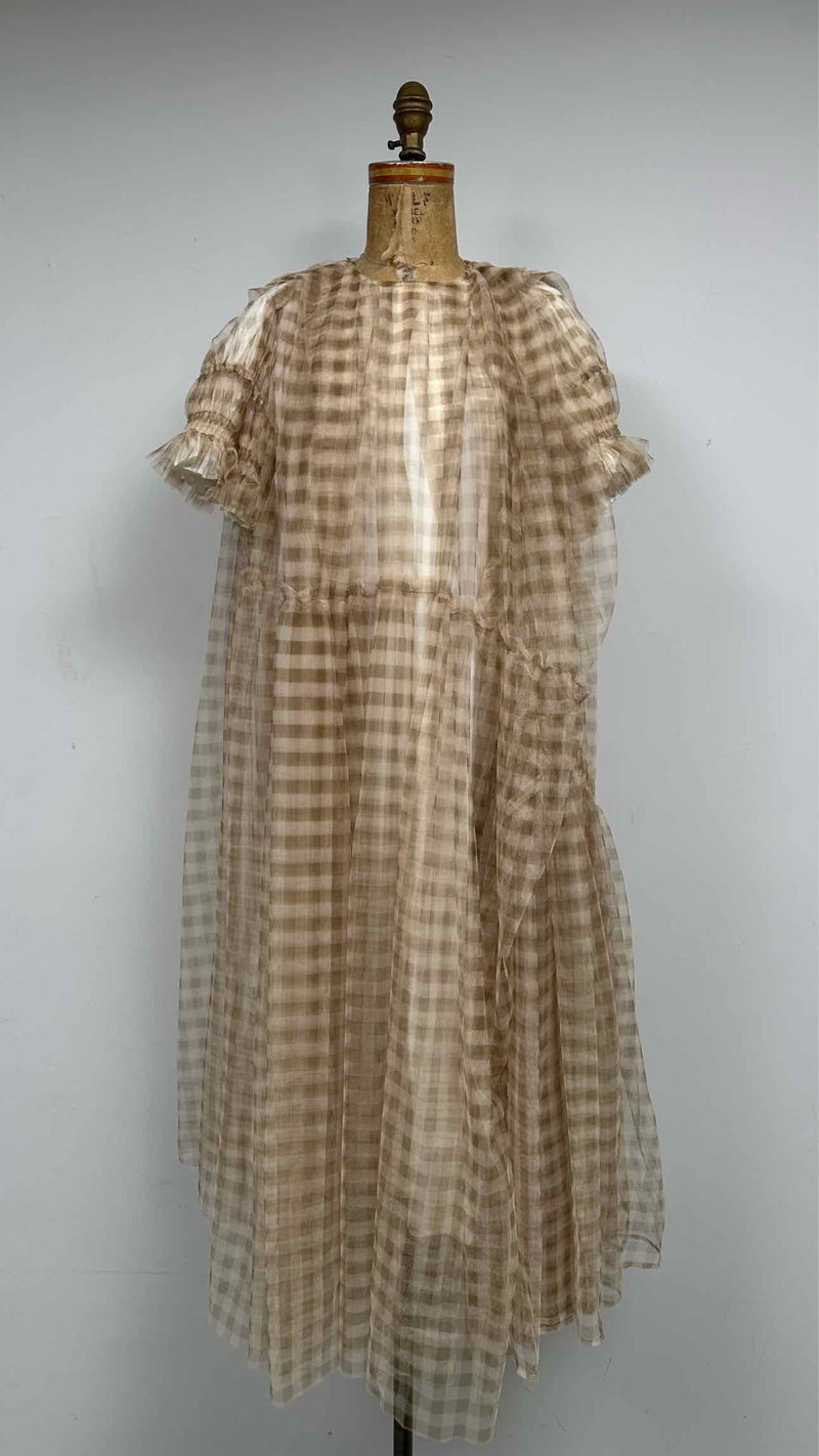 Chika Kisada Check Mesh Covered Wide Dress