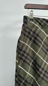 Burberry Plaid Linen Wide Pants