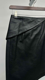 Vetements Asymmetrical Wrap Detailed Leather Skirt