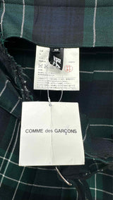 Black Comme Des GarÃ§ons Belted Pleated Check Skirt