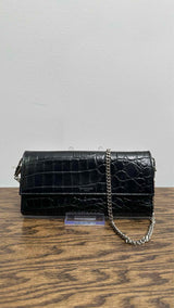 Givenchy Chain-strap Croco-embossed Wallet Pouch