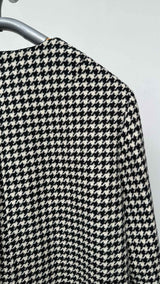 Jil Sander Collarless Houdstooth Coat