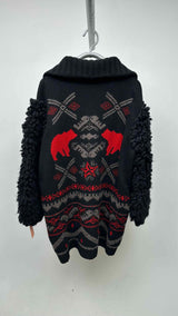 Stella McCartney Fuzzy-sleeve Nordic Knit Jacket