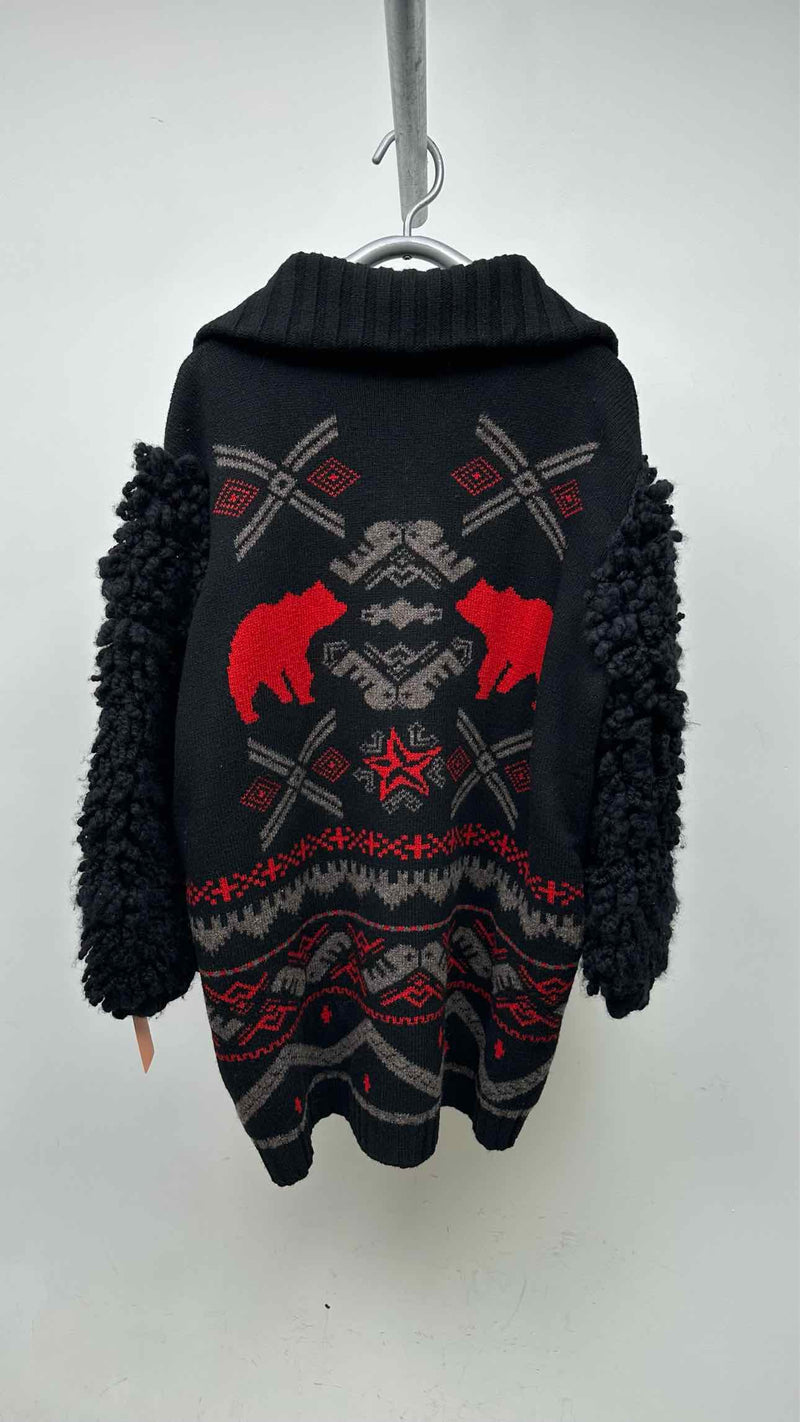 Stella McCartney Fuzzy-sleeve Nordic Knit Jacket