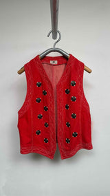 Dries Van Noten Medal-embroidered Denim Vest
