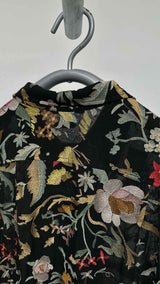 Bode Heirloom Floral-Embroidered Sheer Silk Shirt