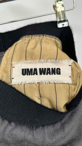 Uma Wang Velvet Side Stripe Wide Fringe Easy Pants