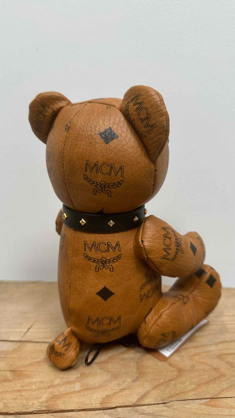 MCM Logo Leather Teddy Bear