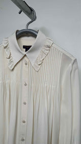 Louis Vuitton Front-Pleated Frill-Collar Shirt