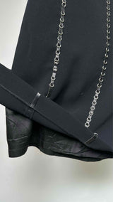 Paco Rabanne Leather Grommets Striped Skirt