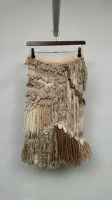 Rodarte Mixed-media Hand-knit Fringe Long Skirt