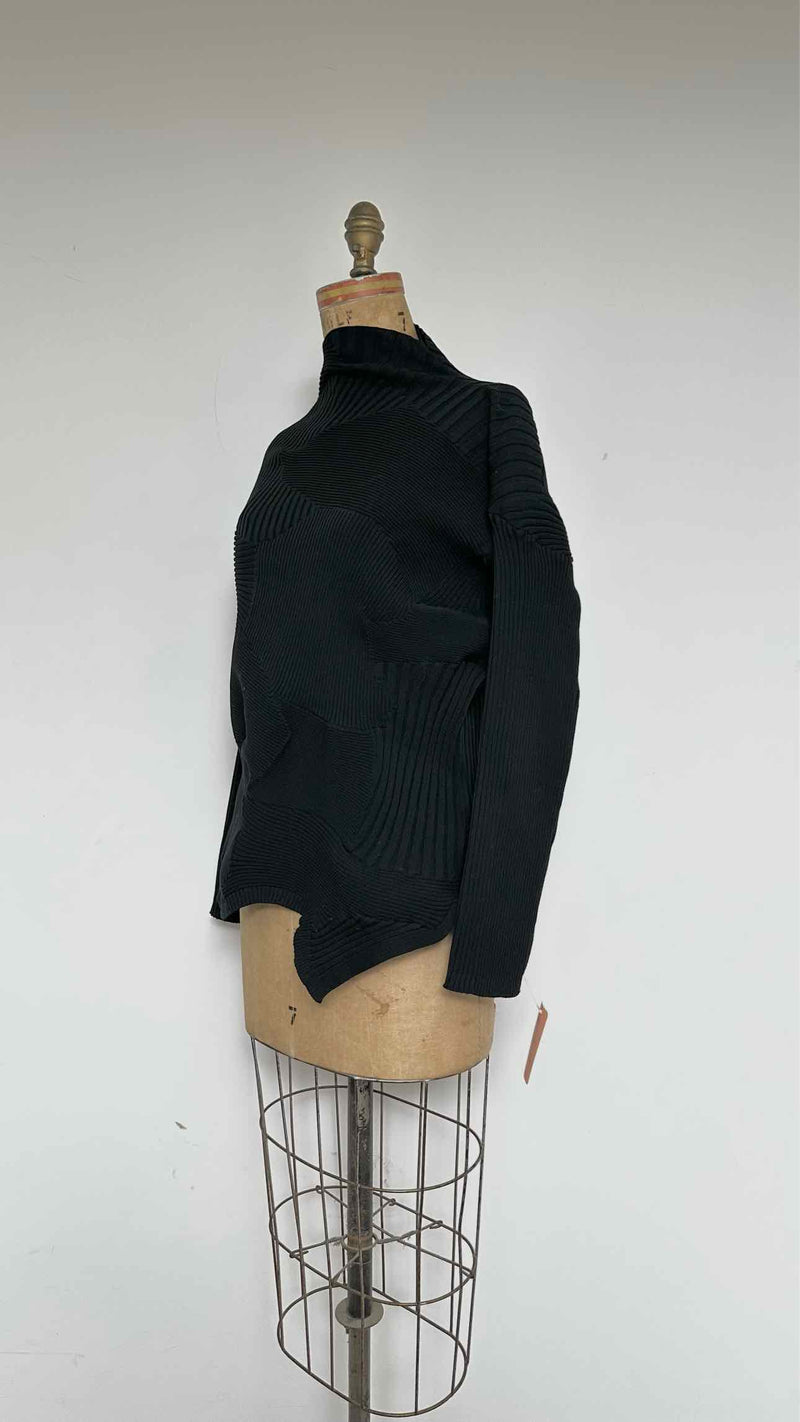 Issey Miyake High-neck Curve Rib Sweater