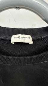 Saint Laurent N/S Leather-hybrid Sweater Top