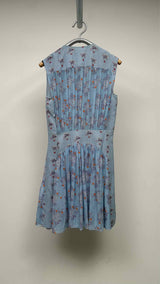 Chloé N/S Pleated Floral Silk Dress