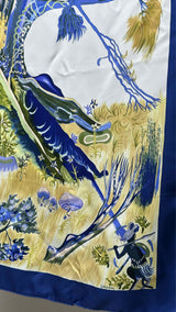 Hermes Kuggor Tree Silk Scarf