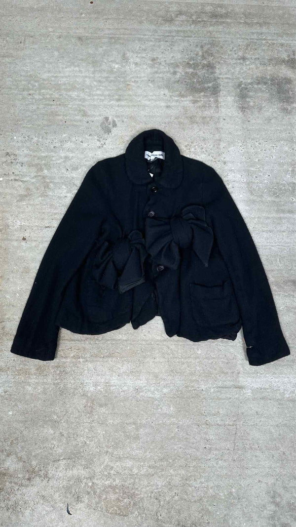 Comme Des Garcons Girl Boiled Wool Bow Detailed Suits