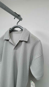 Homme Plisse S/S Pleated Polo Shirt