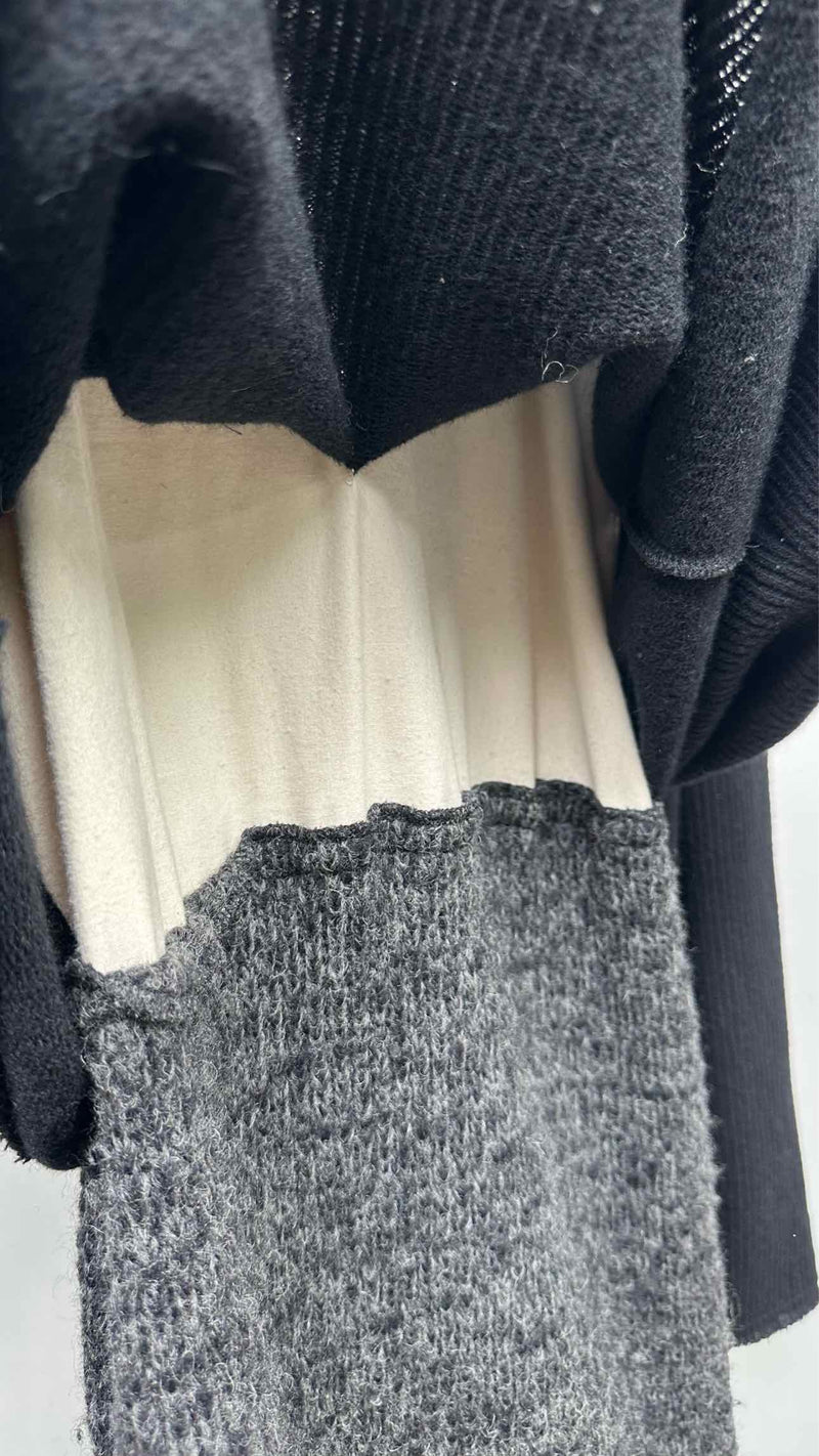 Comme Des Garcons Knit-hybrid Tiered Ruffle-bottom Dress