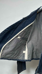 Rick Owens Collar-less Reconstructed Slav Denim Jacket