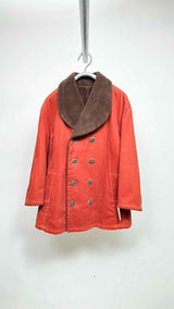 Jeans of Plantation Boa-collar Pea Coat