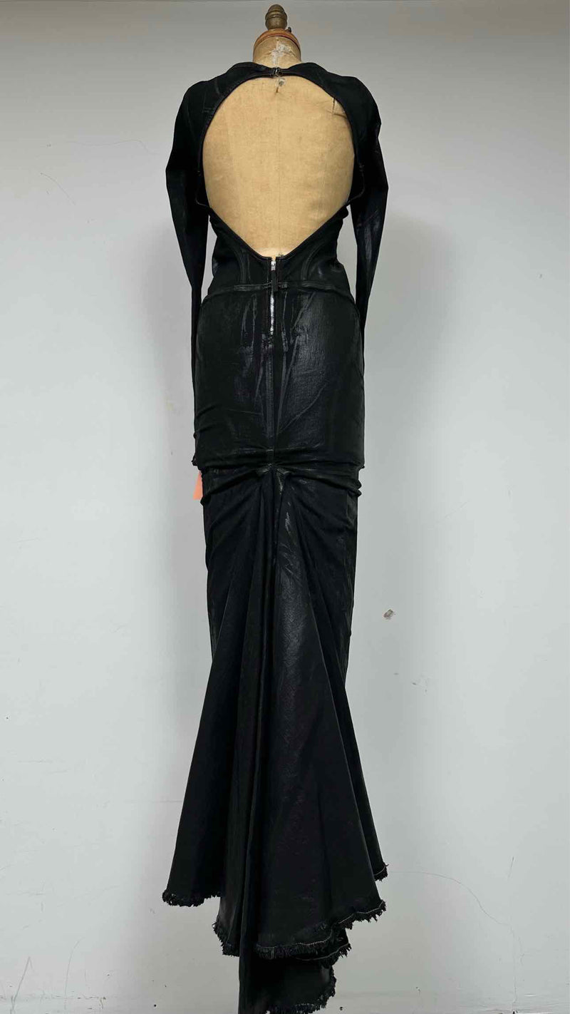 Rick Owens Waxed Back-Open L/S Dress