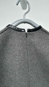 CELINE N/S Leather-trim Wool Dress