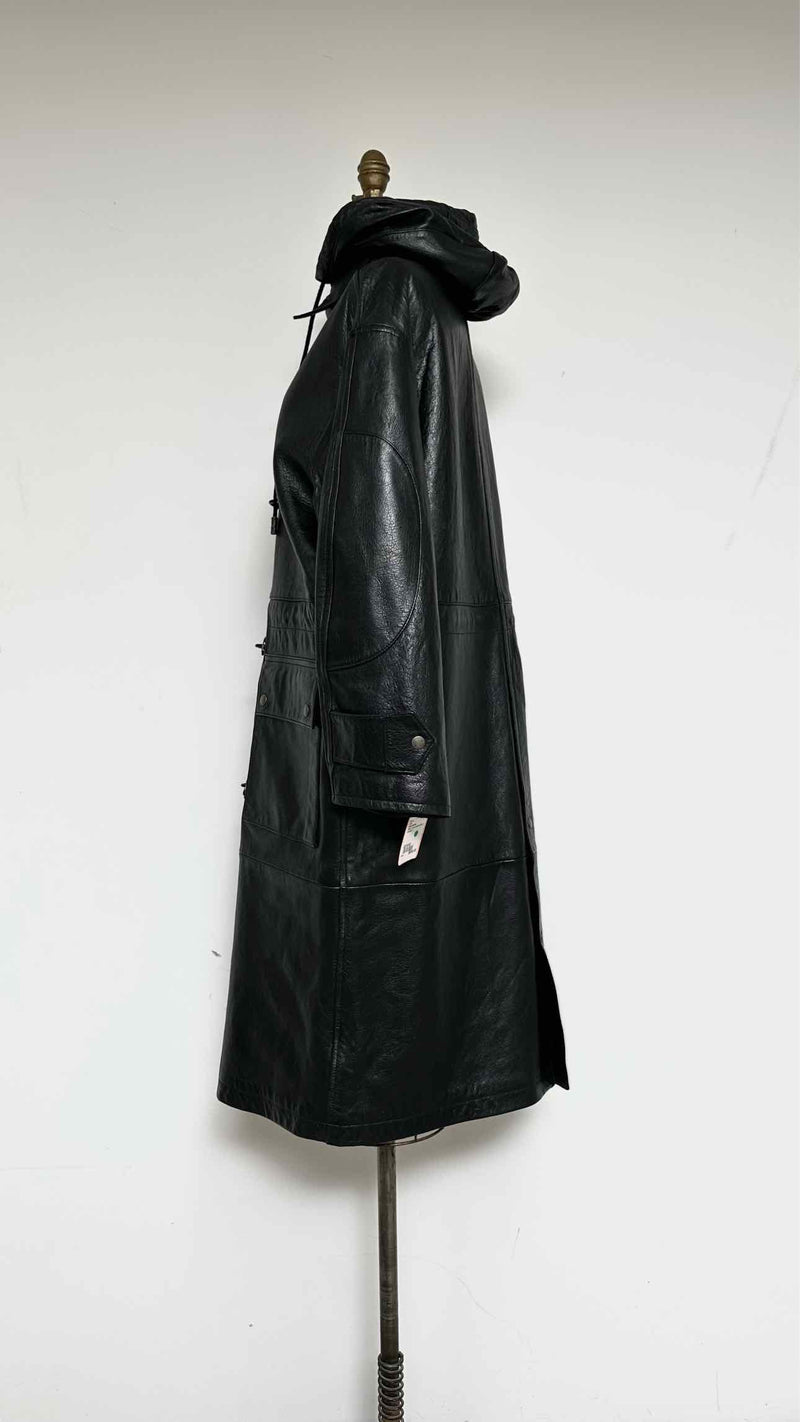 Acne Studios Hook-closures Hooded Leather Oversize Coat