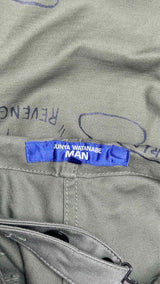 Junya Watanabe MAN X Jean Michel Basquiat Printed Cropped Suspender Pants