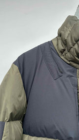 Moncler Paneled Two-tone Hooded Down Jacket