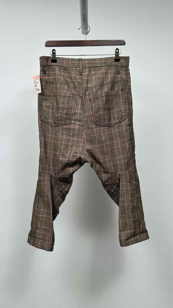 Nemeth Houndstooth Drop-Clutch Crop Pants