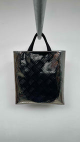 PRADA Metalic Spazzolato Embossed Tote Bag