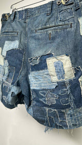 RRL Boro Patch-work Denim Shorts
