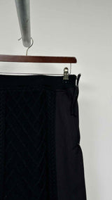 Zucca Wool Knit-Panel Skirt
