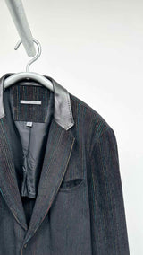 John Varvatos Leather-collar Corduroy Blazer Jacket