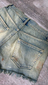 Margiela Distressed Short Denim Shorts