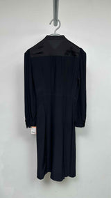 Miu Miu L/S Embroidered Patched Silk Dress