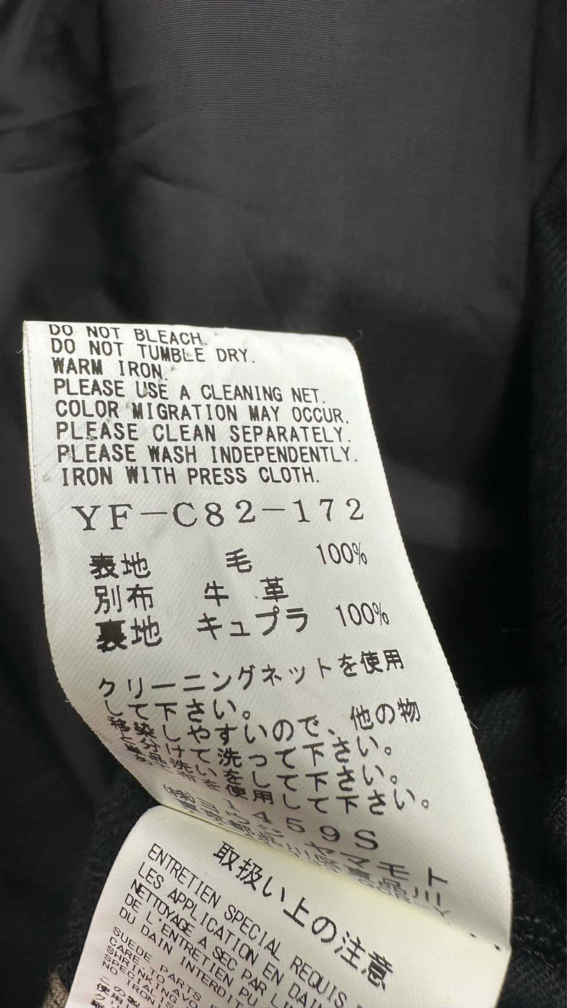 Y's BANG ON Leather Trim Oversized Bottom Side-zip Trench Coat