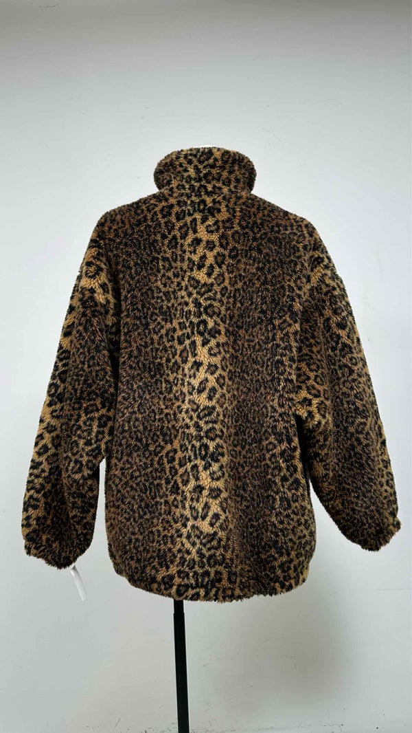 Balenciaga Oversized Leopard Printed Fleece Jacket