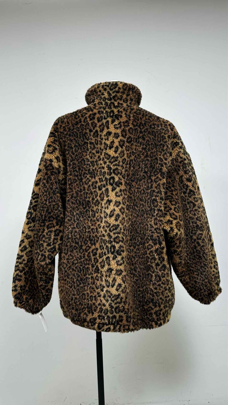 Balenciaga Oversized Leopard Printed Fleece Jacket