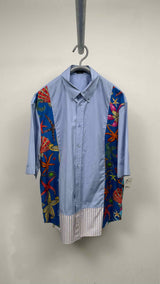 Versace S/S Multi-Panel Starfish Print Shirt