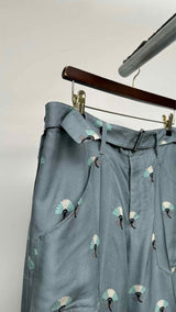 Valentino Buckled Printed Silk Wide Shirt