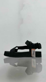 PRADA Logo Print Flat Sandals