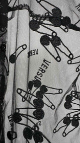 Versus Safety-pin Embroidered Mesh Shirt