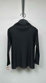 Pleats Please L/S Houndstooth High-Neck Pleated Top