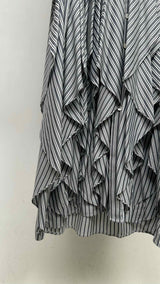 JW Anderson Flare Belted Striped Shirt Dress
