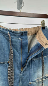 Kapital 14oz Distressed Double-Knee Easy Baggy Jeans