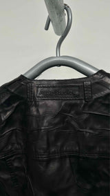 Acne Studios Crinkled Collar-less Leather Jacket
