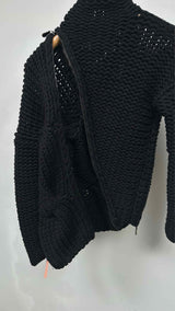 Alexander McQueen Twist-zip Heavy-knit High-neck Sweater