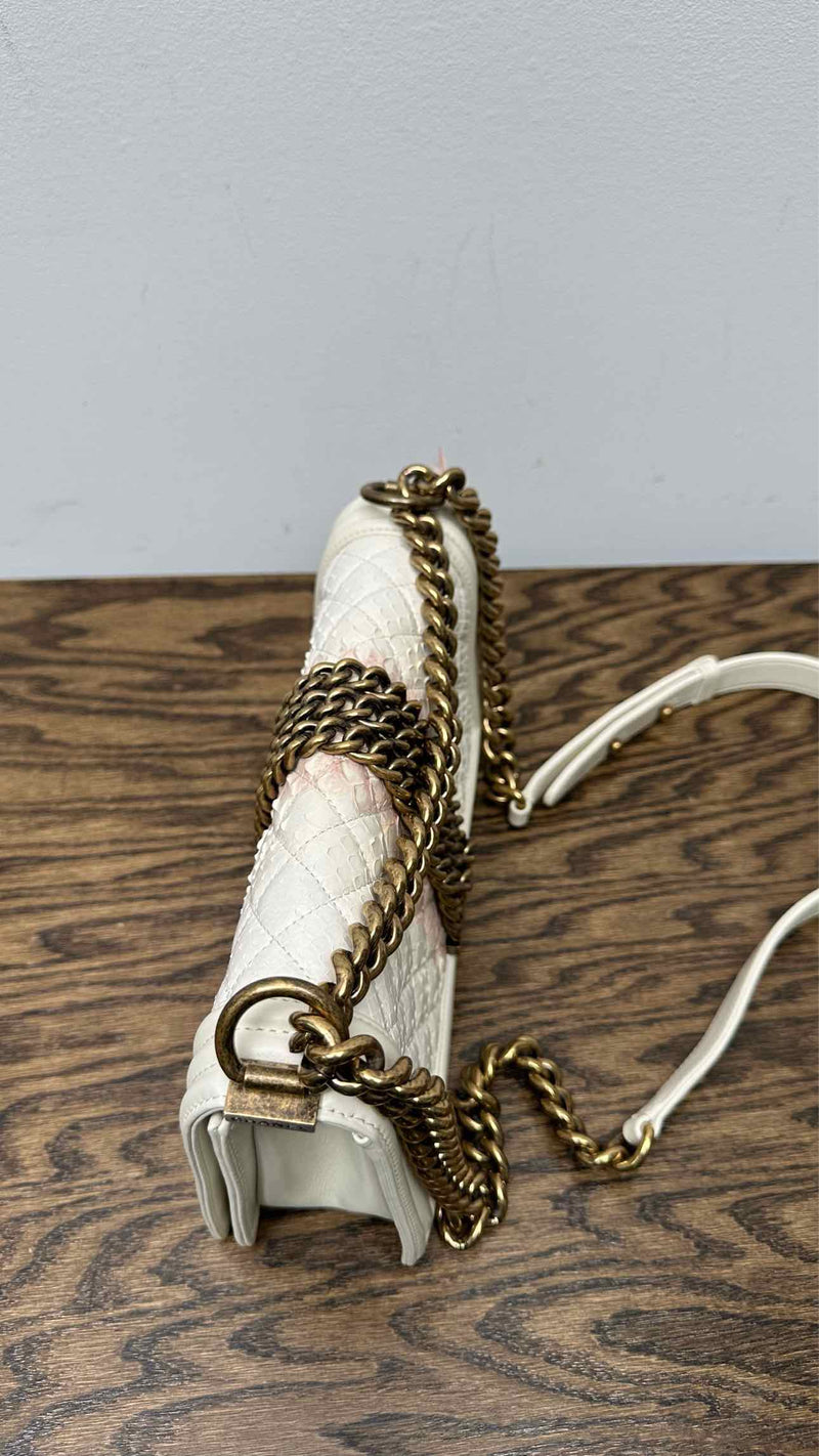 Chanel Python Rock Chain Small Boy Bag