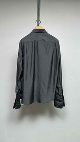 Lanvin Pleated Paneled Bee Embellished Tuxedo Shirt